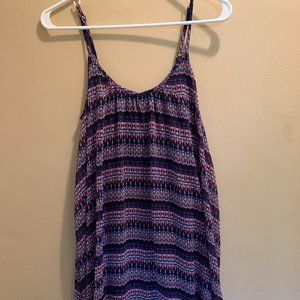 Express sleeveless patterned empire-waisted dress size Small navy